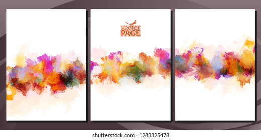 Set of drawn colored backgrounds. Templates brochure, cover, banners and sheets.