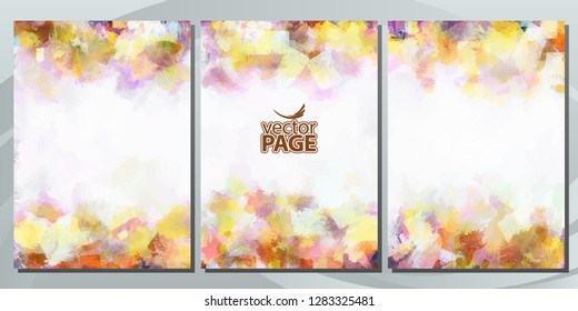 Set of drawn colored backgrounds. Templates brochure, cover, banners and sheets.