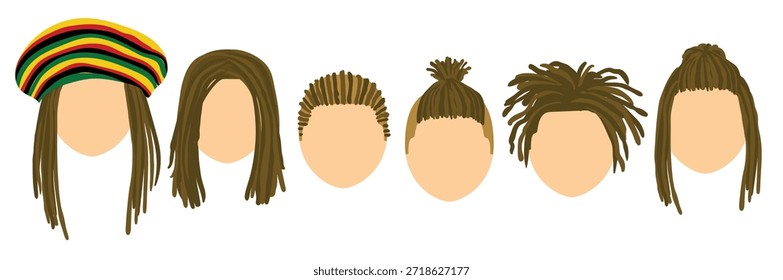 ilustração de vetor de modelo de conjunto de dreads