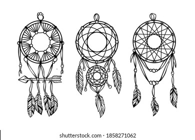 Set of dream catcher illustrations