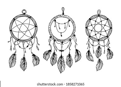 Set of dream catcher illustrations