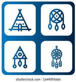 Conjunto de iconos de dreamcatcher. Tales como Teepee, Dreamcatcher , iconos de dreamcatcher
