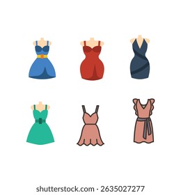 Set of Dress Icons Vector