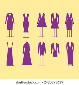 set of dress vector design, dress set vector, 