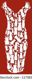 Set of dresses silhouette seamless pattern. vector illustration