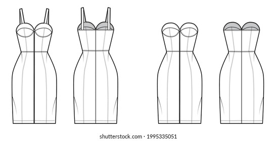 942 Strapless dress Stock Vectors, Images & Vector Art | Shutterstock