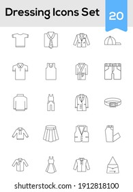 Set Of Dressing Icons Or Symbol In Stroke Style.