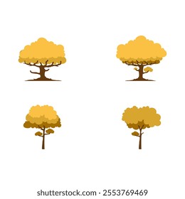 Set of dried tree illustration design vector