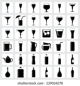 set of drink glasses in the form of icons