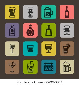 Set of drink icons