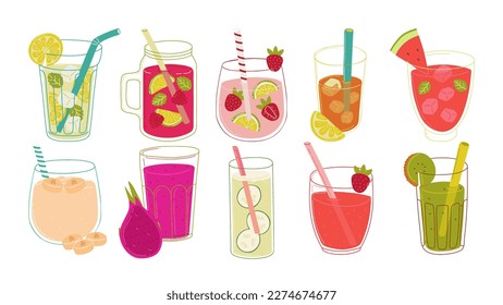 Set of drink icons. Old fashioned, margarita, negroni, moscow mule, mojito, spritz etc.
Design elements. Vector illustration. Card, invitation, poster, template.