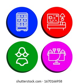 Juego de iconos de bebida. Tales como máquina expendedora, Hotel, Bikini, Boda , íconos de bebida