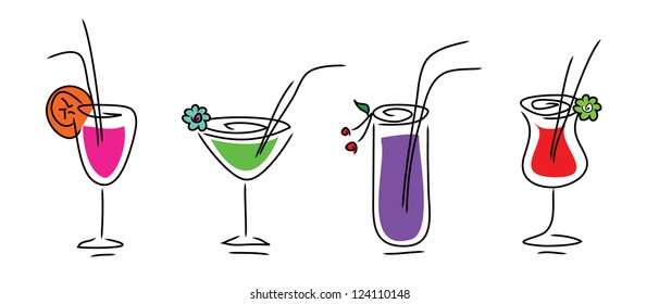 Set of drinks