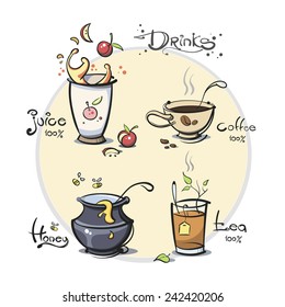 set of drinks