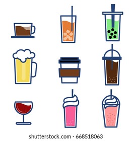 Set of drinks