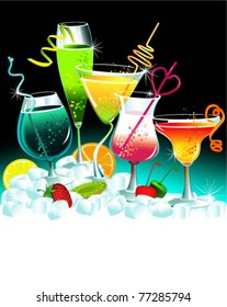 Set of drinks