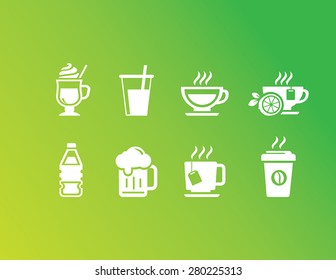 Set of Drinks and Beverages Icons