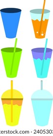 Eine Reihe von Getränken in einer Tasse und Tasse mit Pipette