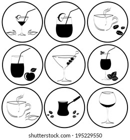 set of drinks in glasses. Vestor