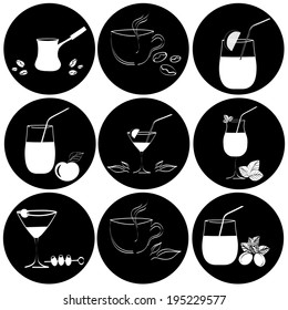 set of drinks in glasses. Vestor