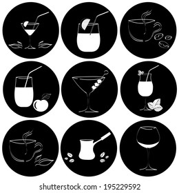 set of drinks in glasses. Vestor