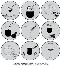 set of drinks in glasses. Vestor