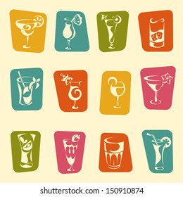 Set of drinks icons