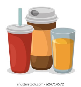 set drinks isolated icons