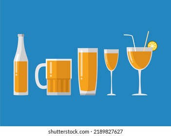 un conjunto de bebidas con una variedad de copas