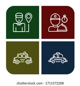 Set of driver icons. Such as Delivery man, Taxi , driver icons