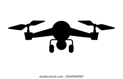 Set of Drone icon, silhouette, outline, vector, illustration, isolated on a white background