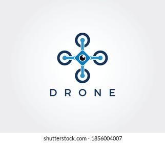 Conjunto de logos de drones aislados sobre fondo blanco y negro. Conjunto de etiquetas de servicio de drones y accesorios, insignias y elementos de diseño. Ilustración vectorial