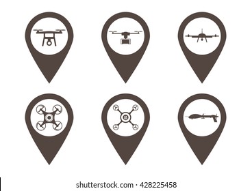 set of drones on a white background