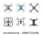 A set of drones top view