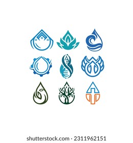 Set Drop Water Vector Abstract Logo Design, logo designs Concept Template
