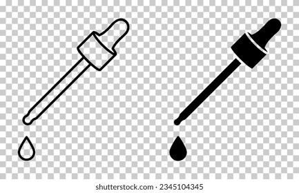 Set of dropper icons. Vector illustration isolated on transparent background
