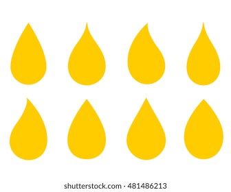 set of drops silhouette on white background