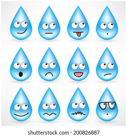 Cute Water Set Collection Vector Cartoon Stock Vector (Royalty Free ...