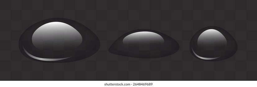 Conjunto de gotas. Vector 3D Clipart aislado sobre fondo transparente.
