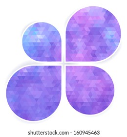 Set of drop-shaped banners in blue and violet colors