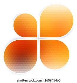 Set of drop-shaped banners in yellow and orange colors