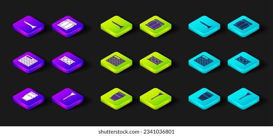 Set Drum, Clarinet, machine,  and  icon. Vector