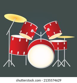 set of drum icons. vector