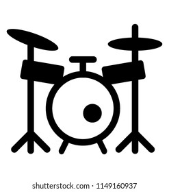 
A set of drum and a pair of plates on stand depicting electronic drum
