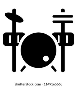 
A set of drum and a pair of plates on stand depicting electronic drum

