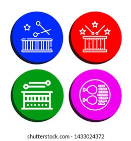 Set of drumstick icons such as Drum, Chicken leg , drumstick