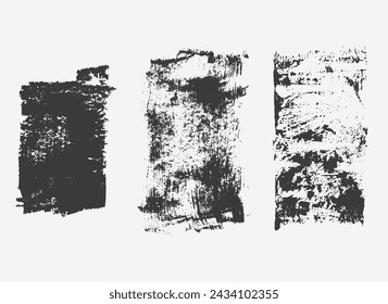 Set of dry big brush strokes. Grungy brush strokes collection.