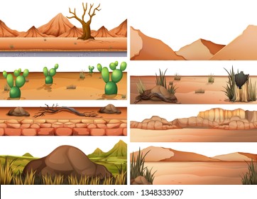 Set von Trockenland-Illustration