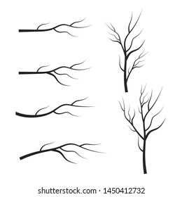 Old Dry Bare Tree Branches Set Stock Vector (Royalty Free) 1362195869