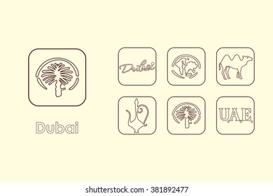 Set of Dubai simple icons